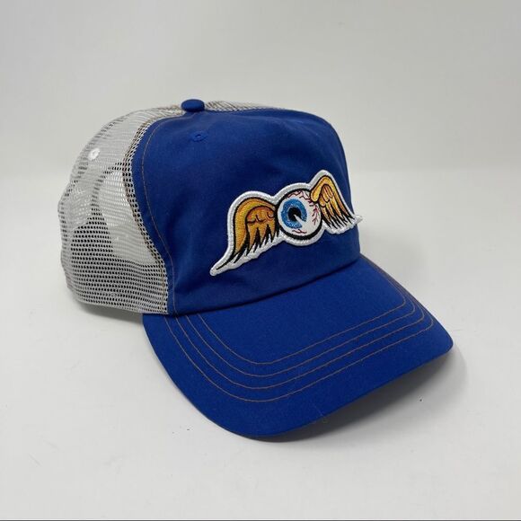 Vintage Von Dutch Kustommade Flying Eyeball Y2K Mesh Snapback Trucker Hat RARE - Picture 2 of 8